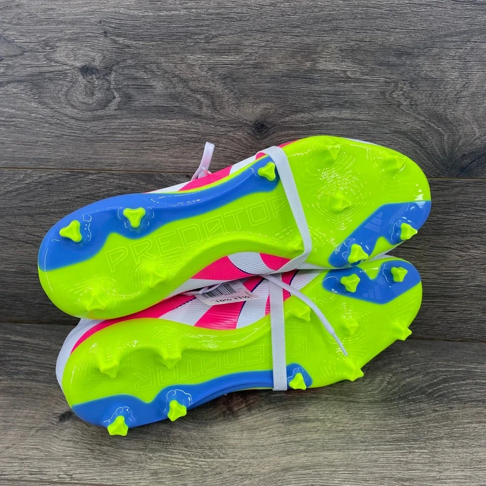 Adidas Predator League FT Soccer Cleats Mens 10.5 White Pink ID1320 FG Boots